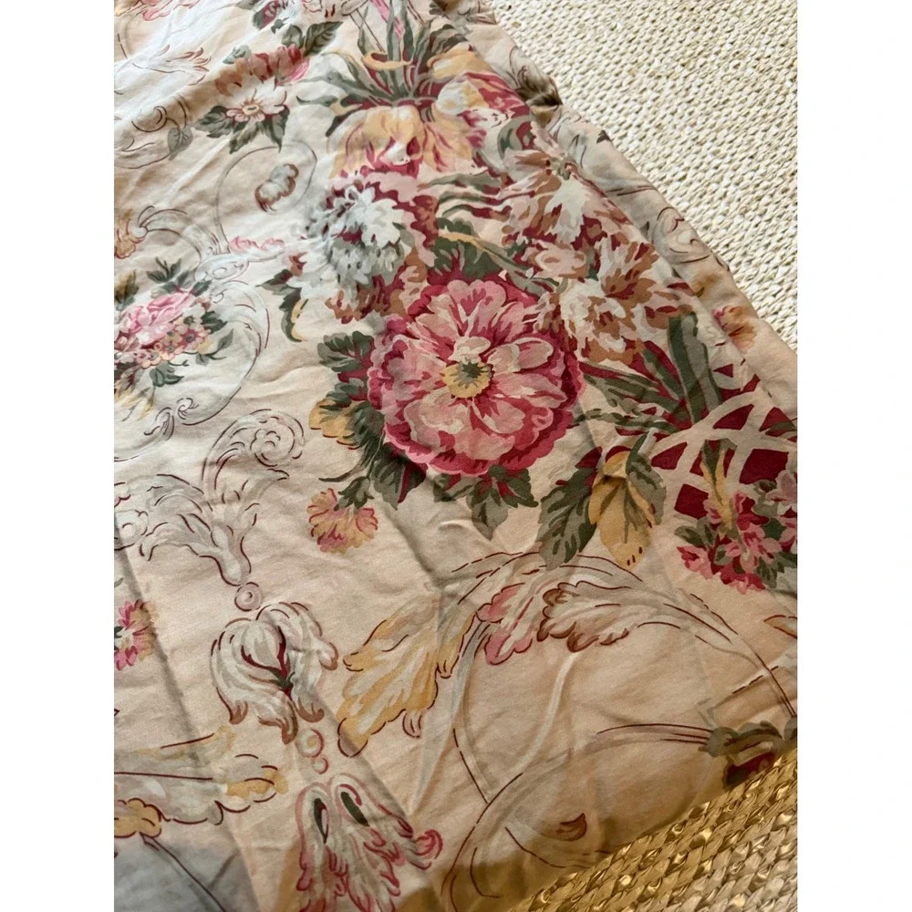 Vintage Ralph Lauren guinevere Floral Duvet Cover Full Queen Pink Rose cottage